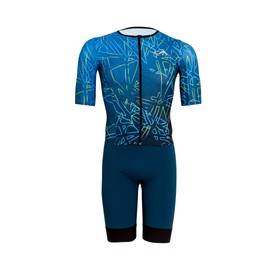 Sailfish® Trisuit Perform Men's Aerosuit, Triathlon Onesie for Training & Competition, Lightweight & Powerful with Tripad, Breathable & Quick-Drying, For Sprint to Long Distance, blue