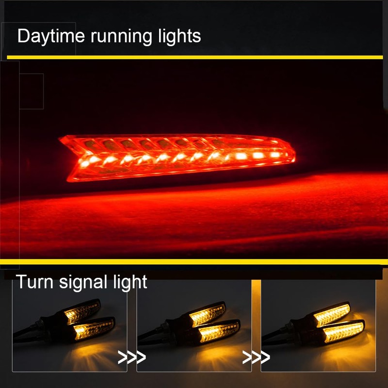 APEBAZY Motorcycle Two-Tone Indicator Happy Turn Signal Light Motorcycle Beach