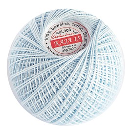 Quality Cotton Crochet Yarn Double Mercerized Thread 220yd/200m Ball 1.05oz/30g Knitting Tatting Emroidery Size 15 (Baby Blue 303)