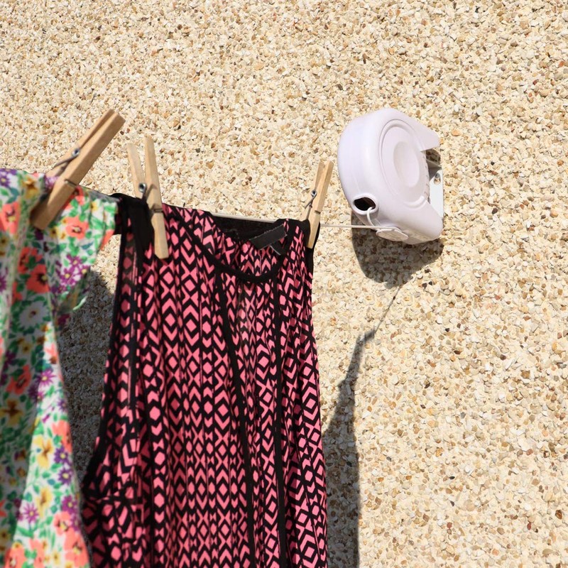 JVL 12M Outdoor Wall Mountable Retractable Clothes Line