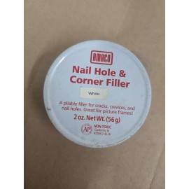 Amaco Nail Hole and Corner Filler for Wood, 2 Oz Tin, White