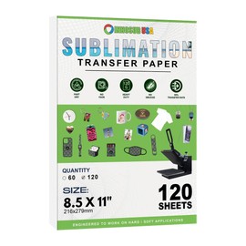 INNOSUB Dye Sublimation Transfer Paper for InkJet Printers 8.5"X11", Dye Sublimation Heat Transfer Paper (Pack of 120 Sheets) by INNOSUB USA