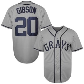 Men's Josh Gibson Jersey,20 Homestead Grays Negro National League Baseball Jersey,Stitched Sports Fan Shirt S-3XL(20 Grey,XX-Large)