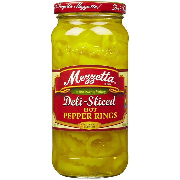 Mezzetta Deli-Sliced Pepper Rings, Hot, 16 Ounce
