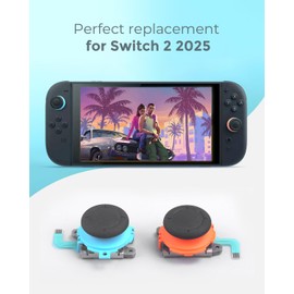 Semaiki 3D Analog Joystick for Switch 2 Joycon Controller, Repair Replacement Left and Right Controller Analog Thumbstick with Repair Tools (2 Pack)