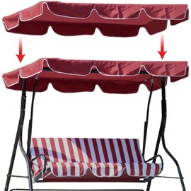 Timoau Porch Swing Canopy, Replacement Waterproof Swing Top Cover, Outdoor 3 Seater Garden Swing Seat Canopy Cover, Sun Shade Patio Canopy Awning 65"×44"