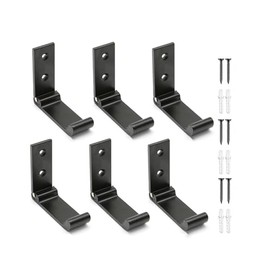 Foldable Wall Hook, Invisible Folding Coat Hook, Coat Stand, 6 Pieces, Aluminium Wall Mount Hooks, Ideal for Kitchen, Room, etc. Holds up to 15 kg, Black