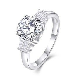 Starnny Women's Rings Sterling Silver 925 3A Cubic Zirconia Engagement Ring for Women