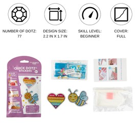 DIAMOND DOTZ ® - Quick DOTZ ® - Big DOTZ ® - Stickers, Pack 3, Dairy Cream, Big Gem Diamond Painting Kits for Kids, Diamond Art for Kids Ages 6-8, Arts and Crafts for Kids 4-6, Gem Art