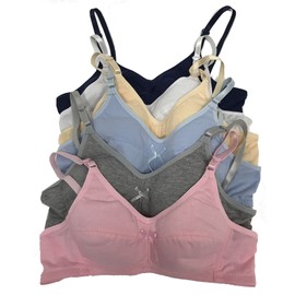 Viola's Secret Teenager Bras Soft Padding 6 Pack of Cotton Bra A Cup (34A)