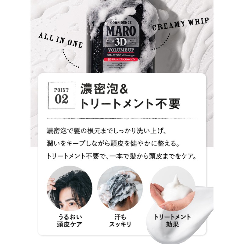 3D Volume Up Shampoo EX [Gentle Mint Scent] MARO Maro