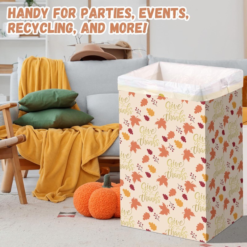 Gersoniel 13 Gallon Thanksgiving Disposable Pop up Trash Cans for