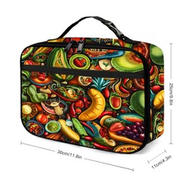 Mexican Fruit Lunch Bag Insulated Reusable Lunch Box Tote Bag For Women Men Work Picnic Travel
