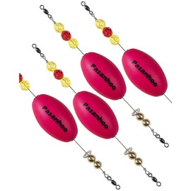 Pasanhoo Popping Corks for Saltwater Fishing Floats Speckled Trout Redfish Rattle Bobbers Rigs 4 pcs (Oval, Pink)