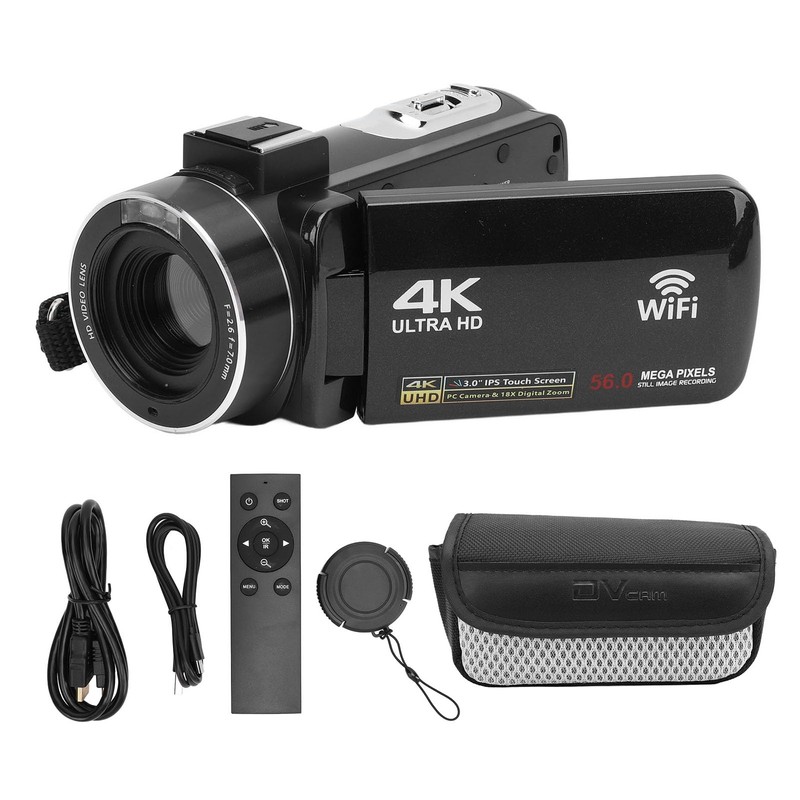 Camcorder Video Camera 4K Ultra 56MP with Night Vision, 18X