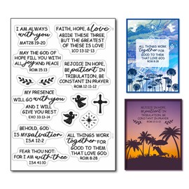 Arbuya Christian Verses Clear Stamps for Card Making or Journaling, Christian Bible Quotes Rubber Stamps Bible Verse Silicone Stamps for Scrapbooking Paper Crafts Decoration