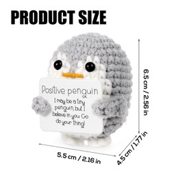 2Pcs Positive Penguin with Encouragement Cards, Positive Gifts Positive Affirmation Gifts Penguin Toy Thoughtful Gifts for Friends Cheering Gift for Family Friends Encouragement Party Decoration