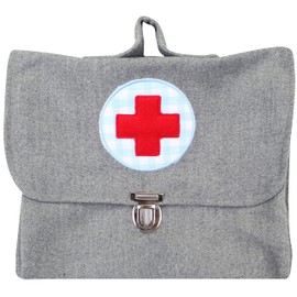 Children's Doctor's Case, Doctor's Bag, Felt, Grey, 26 x 22 cm, Red Cross