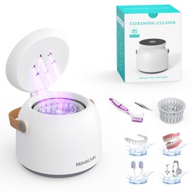 Ultrasonic Retainer Cleaner, 45kHz 3 Modes with for Aligner, Mouth Guard, Braces, Toothbrush Heads White