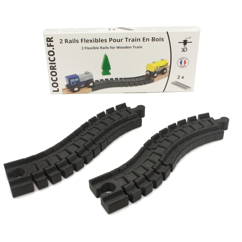 Locorico - 2 Flexible Wooden Train Rails