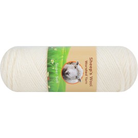3-Pack Sheep’s 50% Wool Worsted Yarn for Knitting and Crocheting 10.5 oz, 495 Yards Imported (White 01)