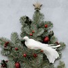 Yolococa White Birds Chirstmas Tree Decoration Bird, 10x2x3 inches, 2pcs