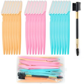 21 PCS Eyebrow Razors Face Shavers for Women Microblading Blades Dermaplaning Blades kit for Face with 1 PC Eyelash Brush and Storage Box Facial Razors for Women and Men