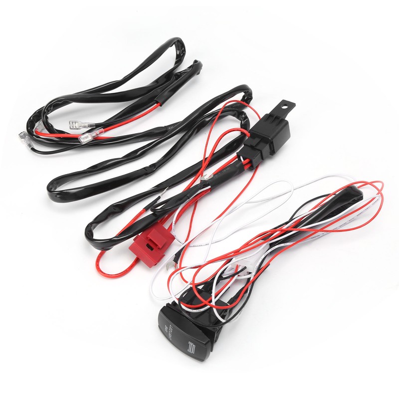 40A 12V LED Spotlights Wiring Harness 1-to-2 IP67 Waterproof for