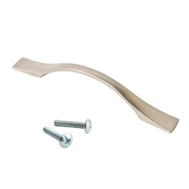 HARMAC HOUSE Taper Bow Handle Brushed Nickel Taper Bow Kitchen Cabinet Door Handle, Cupboard Drawer Handle 96mm Screw Spacing Bedroom Furniture Handle