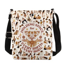 KUIYAI Doula Gift for Birth Worker, Midwife Gift, Labor and Delivery Positions Crossbody Bag, Holding Space for Every Birth Every Body (every birthUK)
