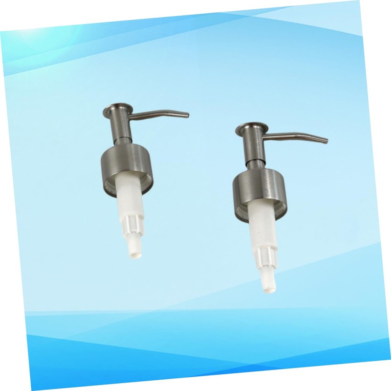 LABRIMP 2pcs Stainless Steel Lotion Pump Heads Press Pump Bottle