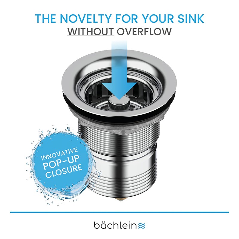 Bächlein Pop-Up Drain Fitting for the Sink, Diameter 70 mm