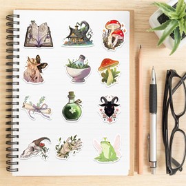 50 PCS Witch Graffiti Stickers Set, Anime Forest Witch Stickers, Vinyl Waterproof Sticker, Magic Aesthetic Sticker for Scrapbooking, Laptop, Planner, Computers, Mobile Phones, Skateboards