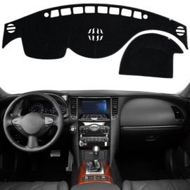 KEYOOG Dashboard Cover Dash Mat Fit for in-finiti 12-09 FX35,2013 FX37,13-09 FX50,17-14 QX70 (Without HUD Models),Car Dash Board Mat Anti-Glare Carpet,Non-Slip Pad (Black)
