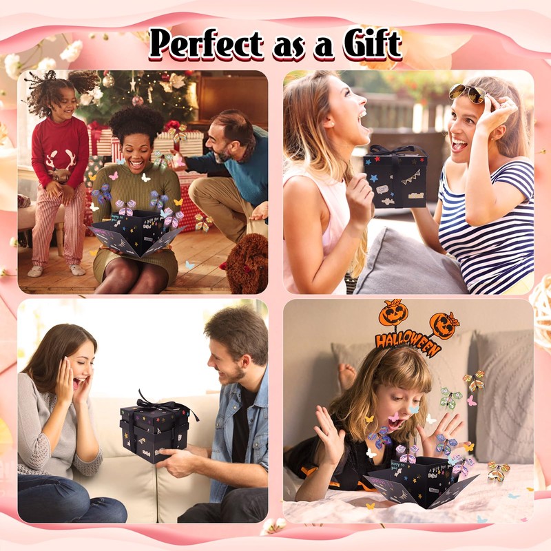 Black Flying Butterfly Explosion Gift Box - Flying Butterfly Christmas
