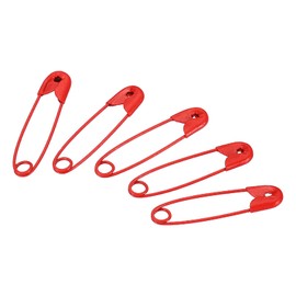 MECCANIXITY Safety Pins 0.98 Inch Metal Small Sewing Pins for Blankets Skirts Crafts Brooch Making Red 100Pcs