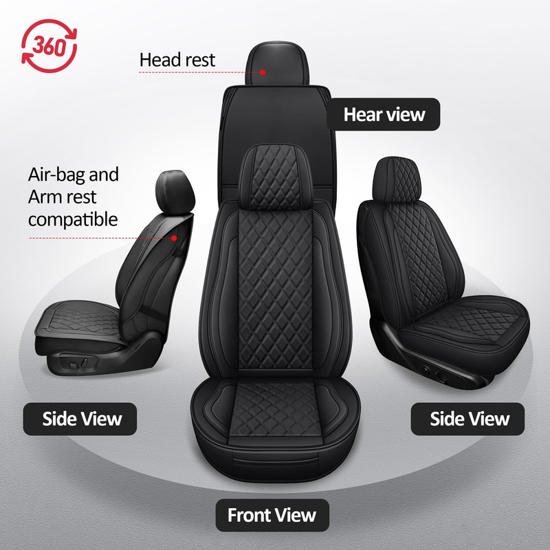 MIROZO 2PCS Front Silverado Seat Covers,Waterproof Truck Seat Covers Compatible