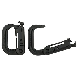 MFH Pack of 2 plastic carabiner hooks for equipment outdoor survival camping (olive).