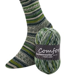Comfort Wolle Sock Wool 100 g Knaul 4-Ply 420 m Premium Stocking Yarn Made in Italy with Large Colourful Choice of Colours (22-06)