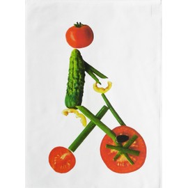Half a Donkey The Vegetable Man - Large Cotton Tea Towel