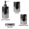 Blue Donuts Bathroom Accessories Set, Toothbrush Holder, Soap Dispenser, Silver,