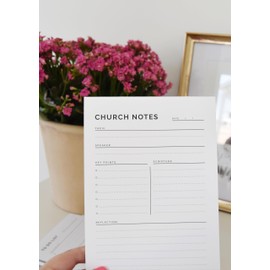 Todaisy Paper Church Notes Notepad 5.5 x 8.5 Tear Away Notepad, Sermon Christian Worship Study Guide, Religious Teaching Tool. 50 tear off sheets