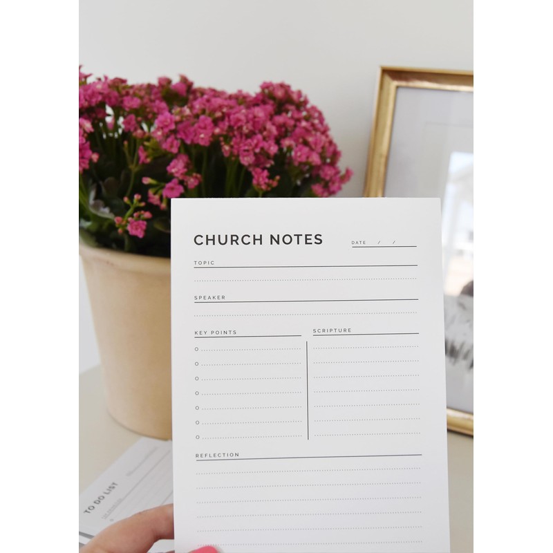 Todaisy Paper Church Notes Notepad 5.5 x 8.5 Tear Away