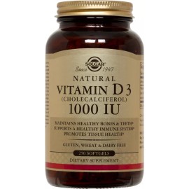 Solgar Vitamin D3 Cholecalciferol 1000 IU 250 Softgels