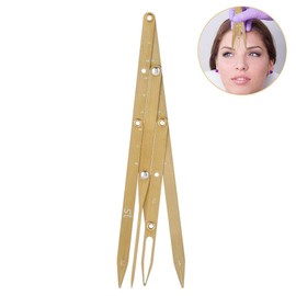 Eyebrow Ruler, Stainless Steel Golden Ratio Eyebrow Measurement Three-Point Positioning Scales for Eyebrow Microblading Permanent Makeup (Gold)