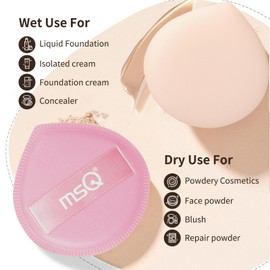 MSQ 5 PCS Makeup Sponge Puff for Foundation Face Powder Puff Reusable Waterdrop Sponges with Strap for Cosmetic Foundation Wet Dry Makeup