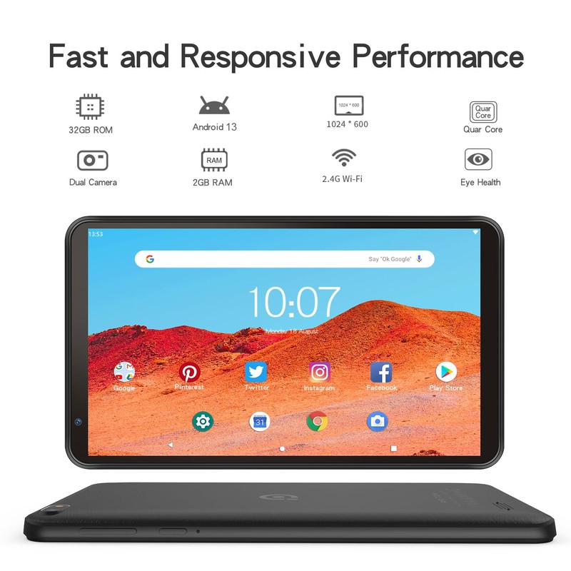 PRITOM 7 inch Tablet Android 13,32 GB, (Expandable 128GB),3500 Mah,