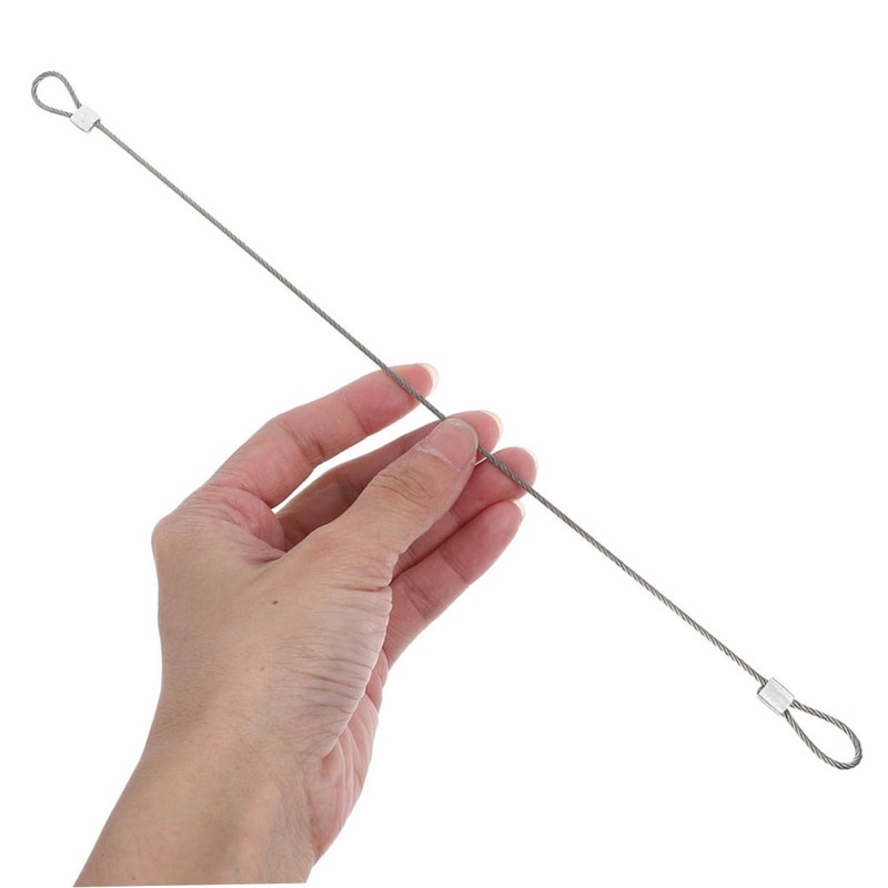 NOLITOY 20pcs Stainless Steel Safety Cable with Loops Antidrop Design