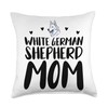 White German Shepherd Mom Funny White German Shepherd Throw Pillow