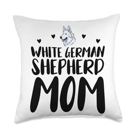 White German Shepherd Mom Funny White German Shepherd Throw Pillow